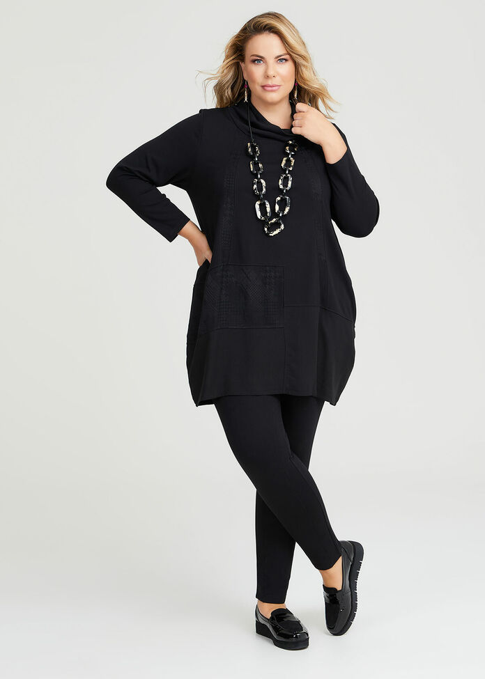 Shop Plus Size Bamboo Ponte Rosa Tunic in Black | Taking Shape AU