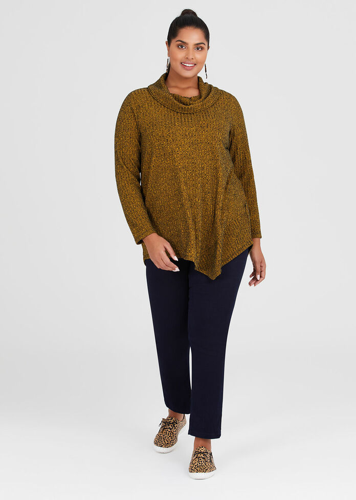 Spacedye Rib Angled Top, , hi-res