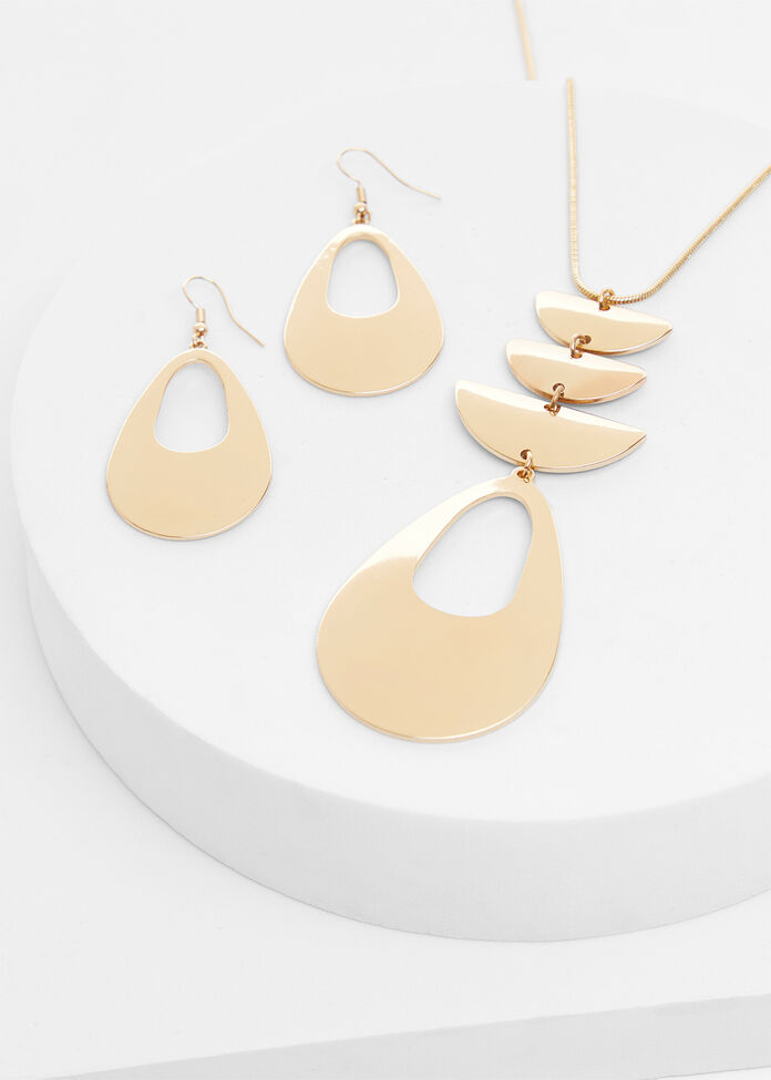Oval Necklace & Earring Set, , hi-res