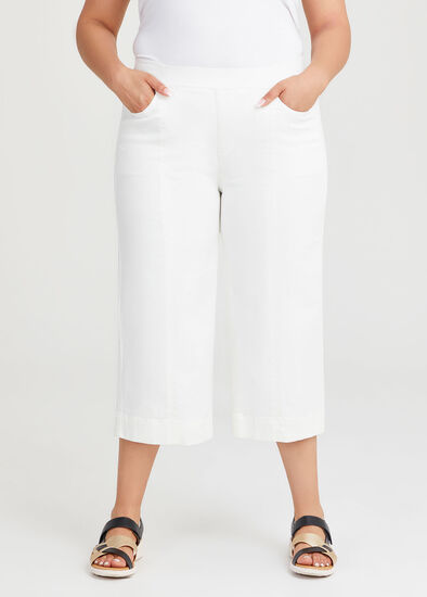 Plus Size Pintuck Wide Leg Crop Jean