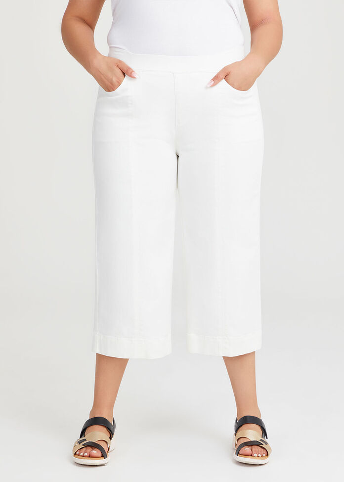 Shop Plus Size Pintuck Wide Leg Crop Jean, White Taking Shape AU