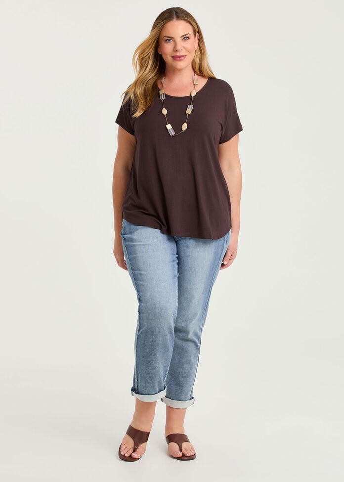 Natural Round Neck Everyday T-shirt, , hi-res
