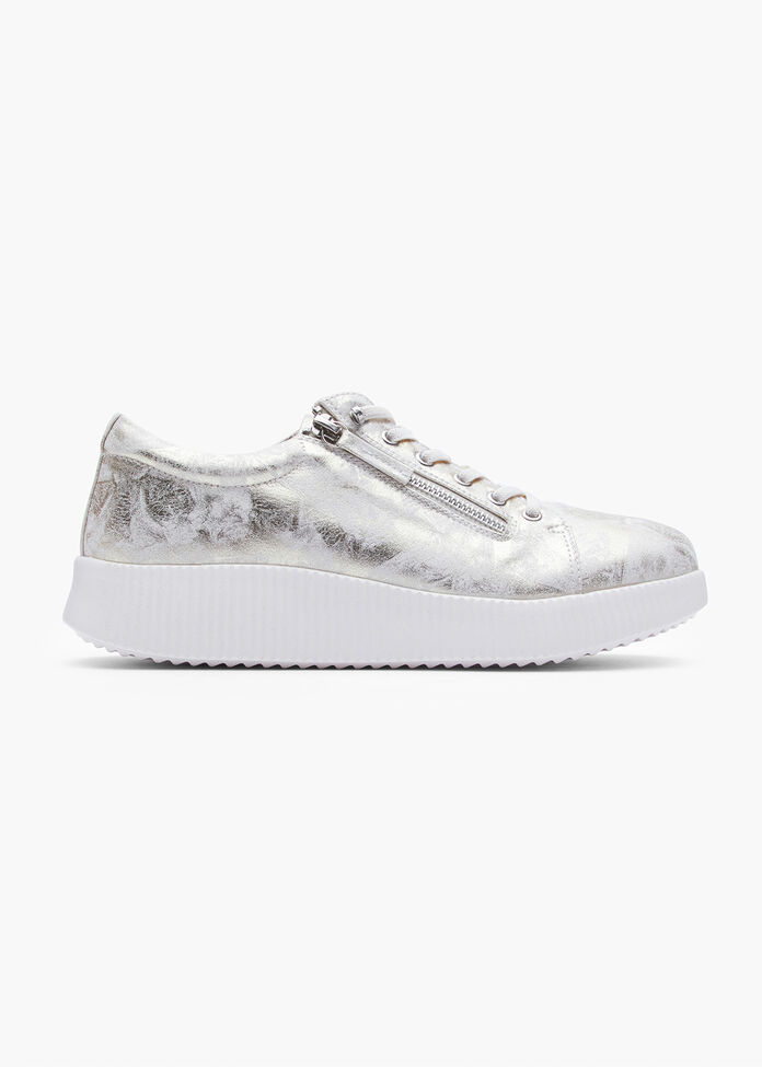 Textured Metallic Sneaker, , hi-res