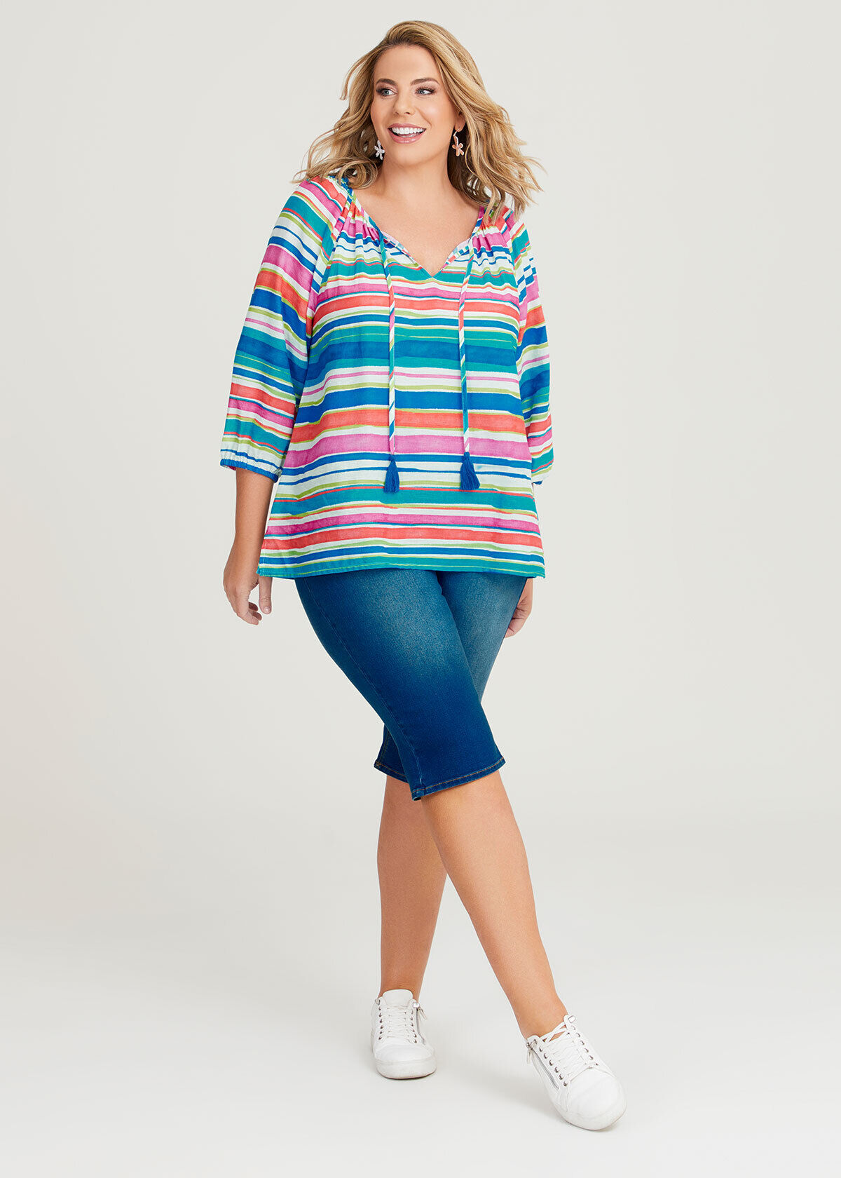 Cotton peasant blouses plus size sales