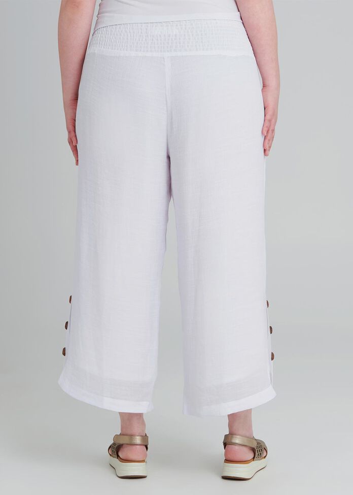 Petite Button Crop Pant, , hi-res