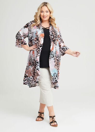 Plus Size Animal Natural Duster