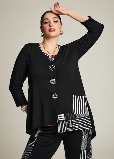 Plus Size Button Detail Natural Cardigan