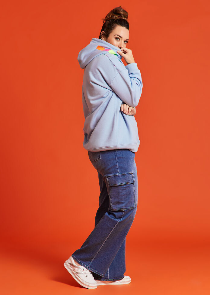 Cotton Cargo Wide Leg Jean, , hi-res