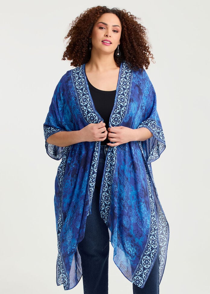 Shibori Patchwork Cape, , hi-res