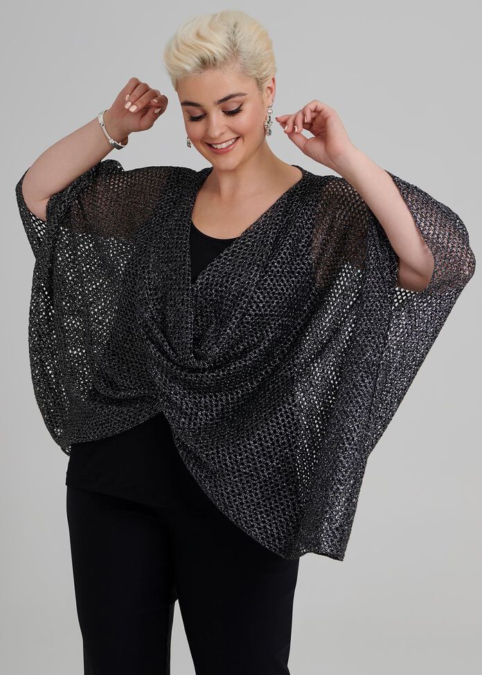 Glisten Twist Poncho, , hi-res