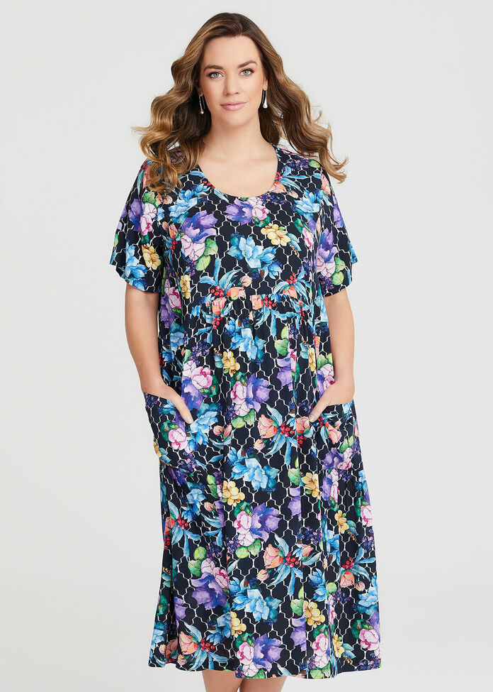 Shop Plus Size Natural Watercolour Floral Dress in Multi | Taking Shape AU