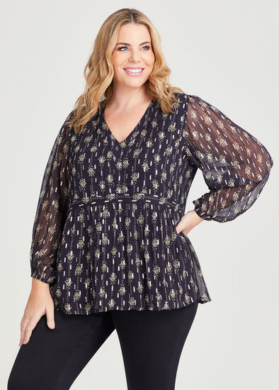 Plus Size Natural Lurex Cross Over Top