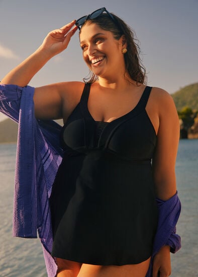 Plus Size Classic Mesh Insert Tankini