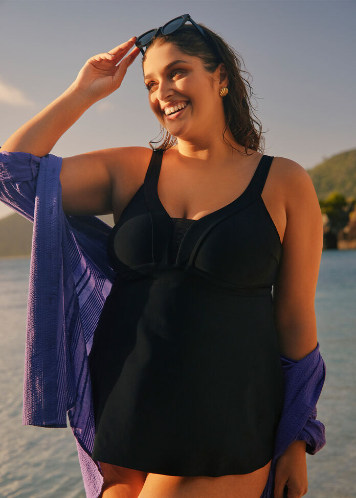 Classic Mesh Insert Tankini, , hi-res
