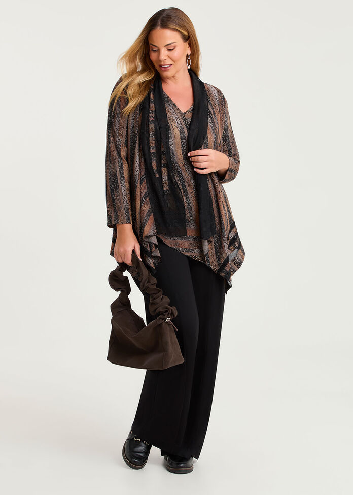 Chevron Stripe Burnout Tunic, , hi-res
