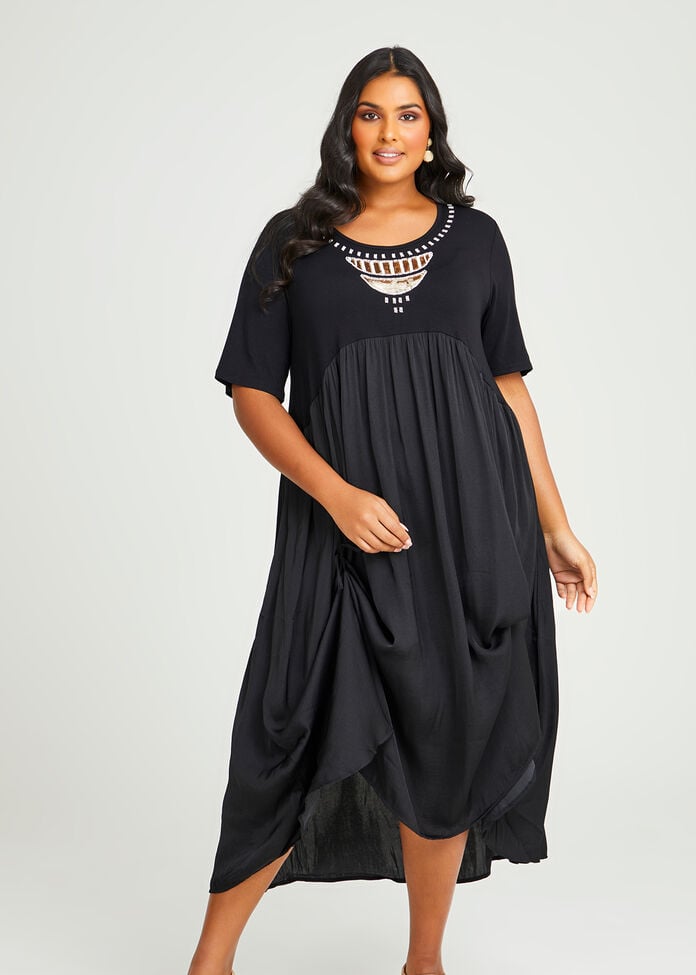 Shop Plus Size Bamboo Luxe Maxi Tie Dress in Black | Sizes 12-30 ...