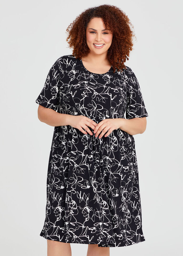 Floral Empire Line Dress, , hi-res