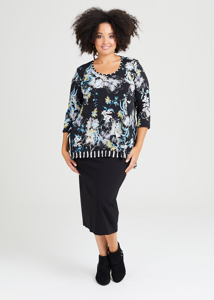 Floral & Stripe Crush Top, , hi-res