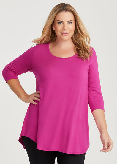 Plus Size Bamboo Base 3/4 Sleeve Top