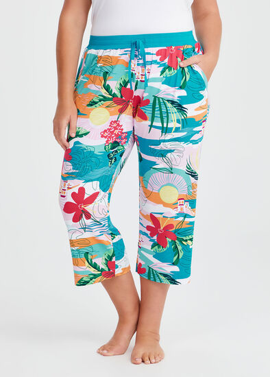 Plus Size Bamboo Holiday Pyjama 3/4 Pant