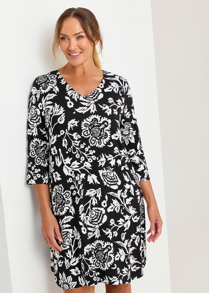 Bamboo Monochrome Nightie, , hi-res