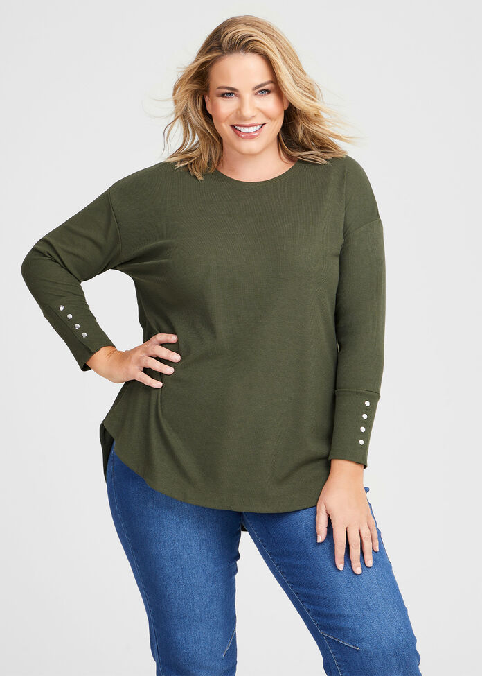 Rib Hi-lo Top, , hi-res