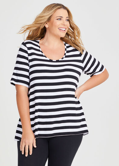 Plus Size Natural Stripe Essential T-Shirt