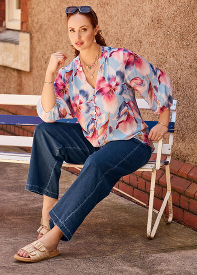 Plus Size Bloom Print Outfit