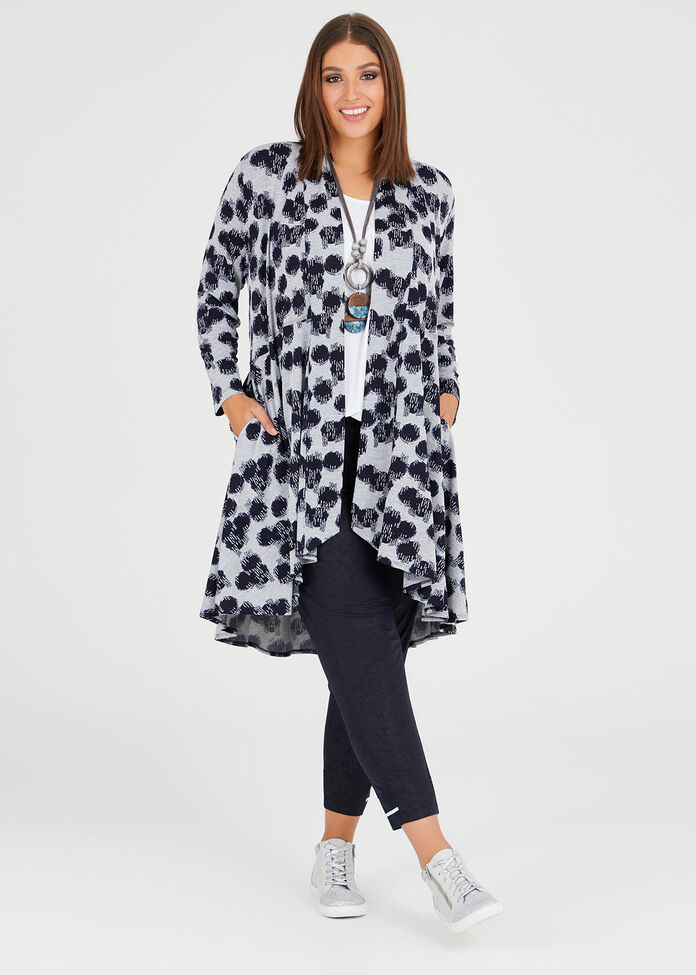 Blue Print Spot Cardi, , hi-res