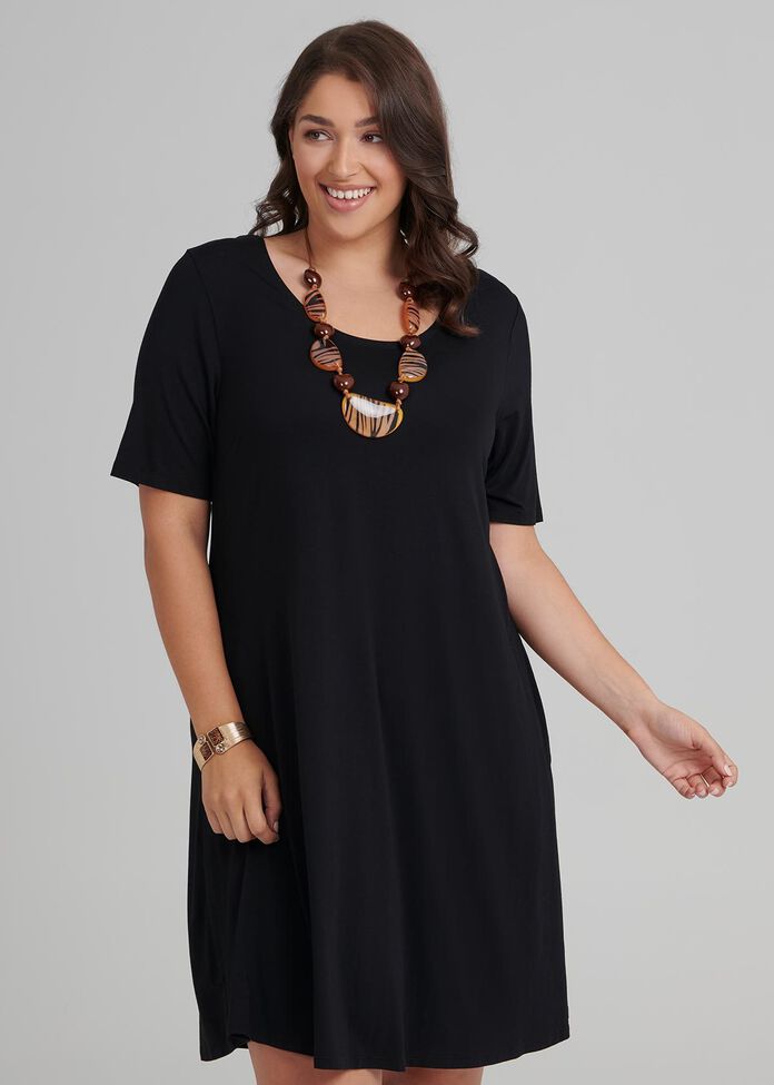 Shop Bamboo Day To Day Dress in Black, Sizes 12-30 | Taking Shape AU