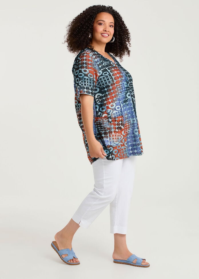 Pocket Detail Spot Burnout Tunic, , hi-res
