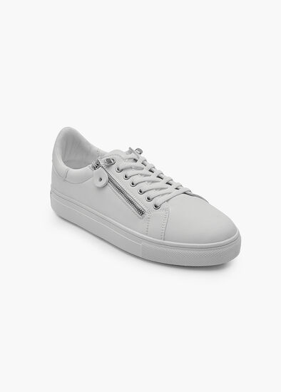 White Side Zip Sneaker
