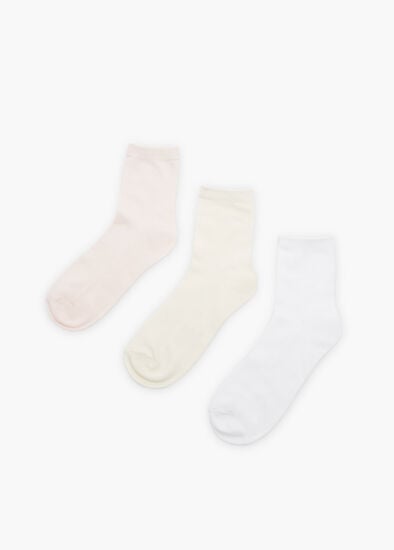 Plus Size 3 Pack Cotton Ribbed Socks