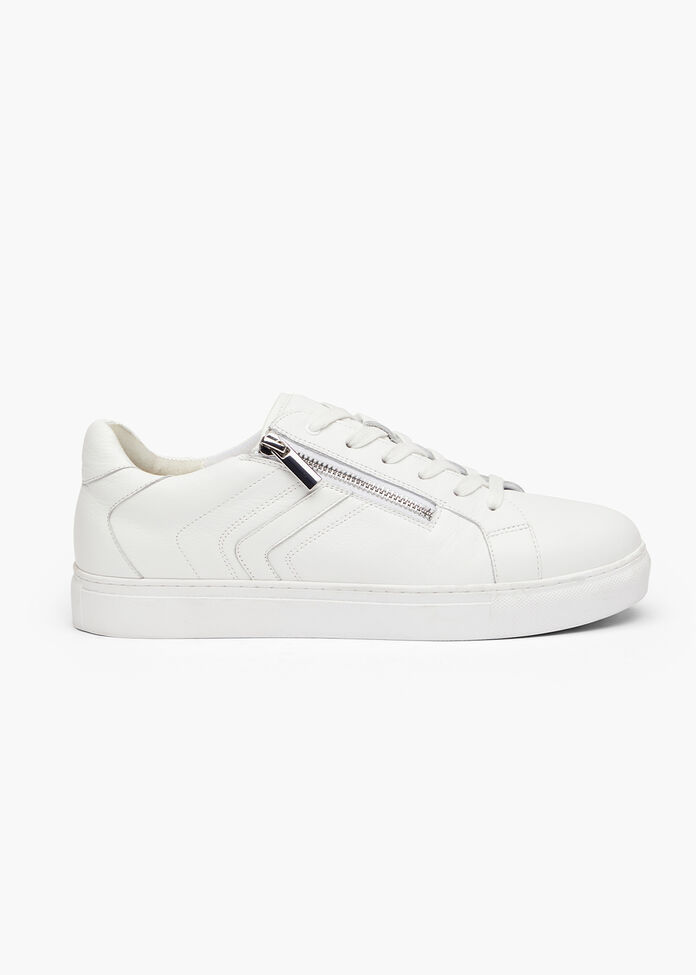 Orthotic Leather Zip Sneaker, , hi-res