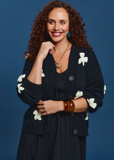 Plus Size Bow Detail Cardigan