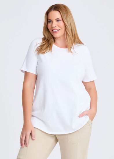 Plus Size Good Earth Australian Cotton Crew Neck T-shirt