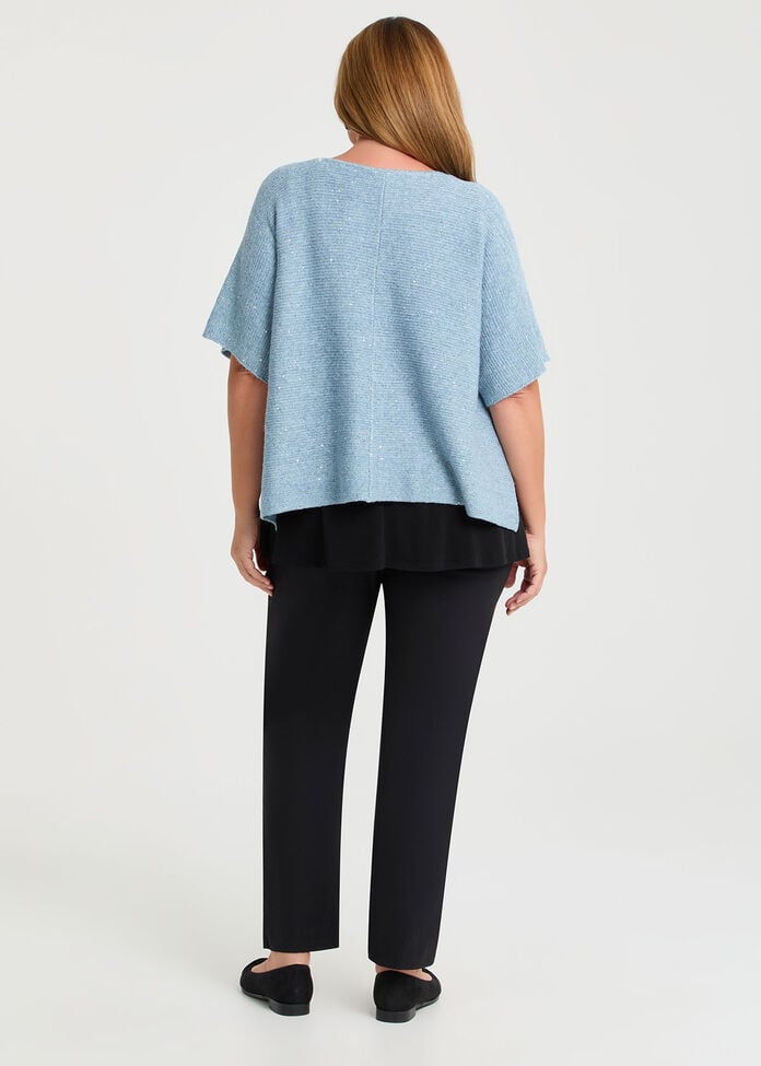 Sparkle Rib Knit Button Cardigan, , hi-res