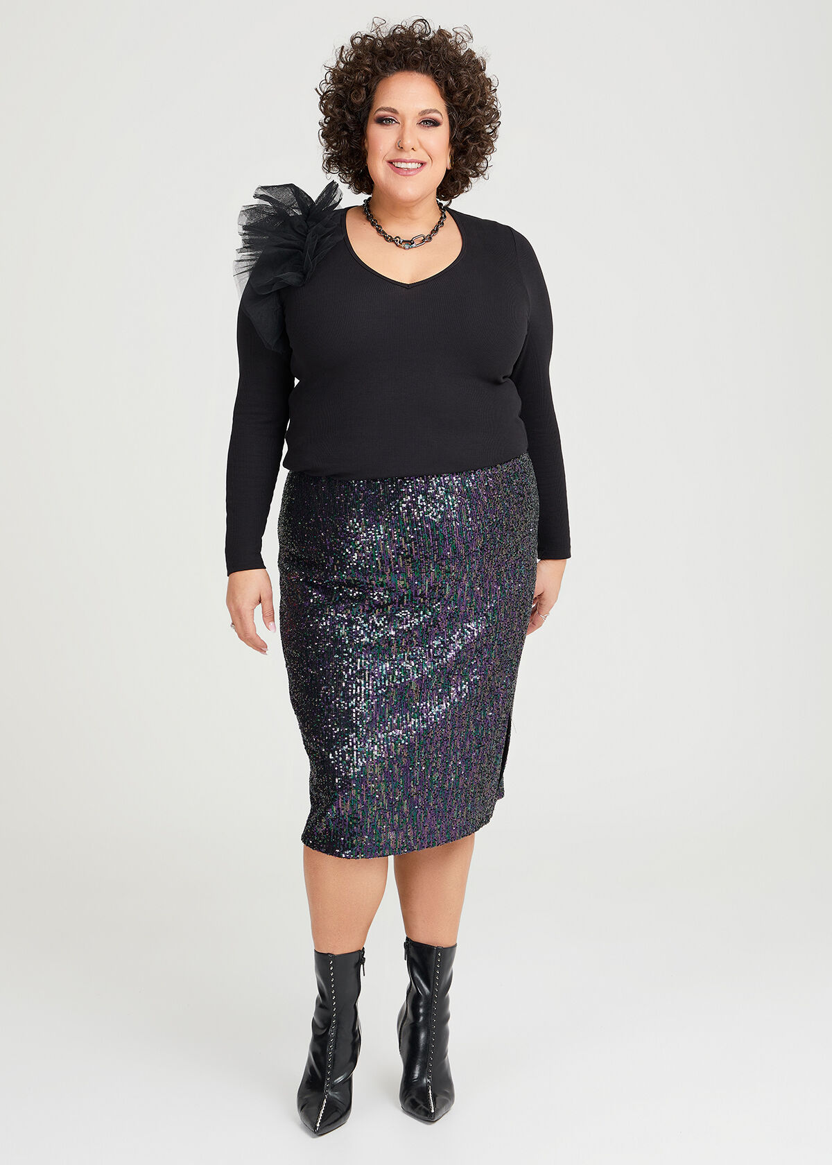 Black sequin new arrivals skirt size 16