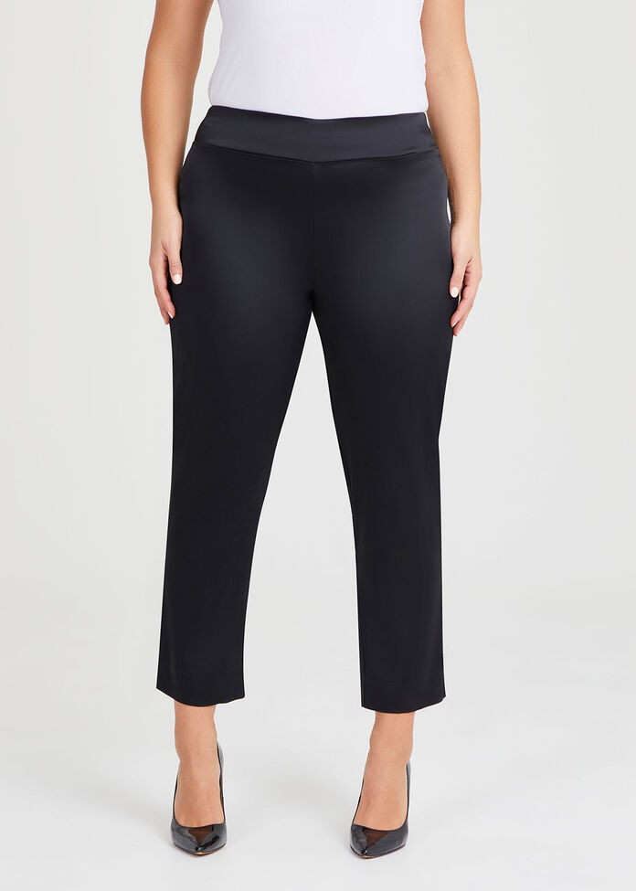 Greta Evening Stretch Satin Pant, , hi-res