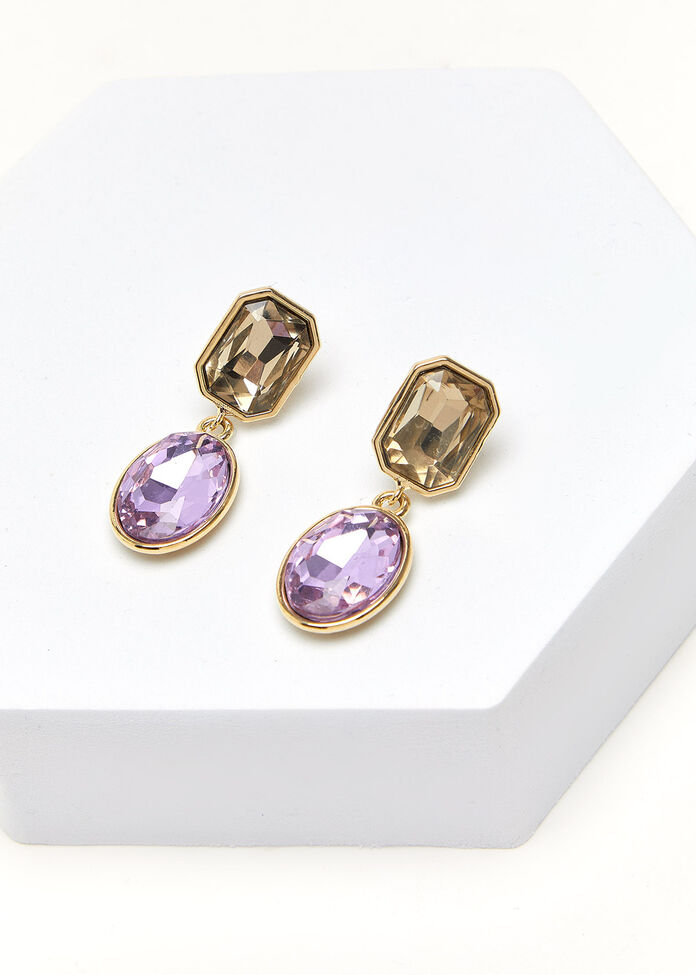 Coloured crystal earrings clearance