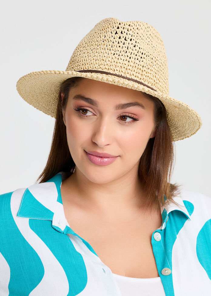 Easy Travel Natural Fedora Hat, , hi-res