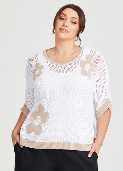 Plus Size Daisy Cotton Knit Over Top