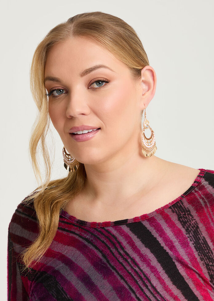 Beaded Dangle Earrings, , hi-res