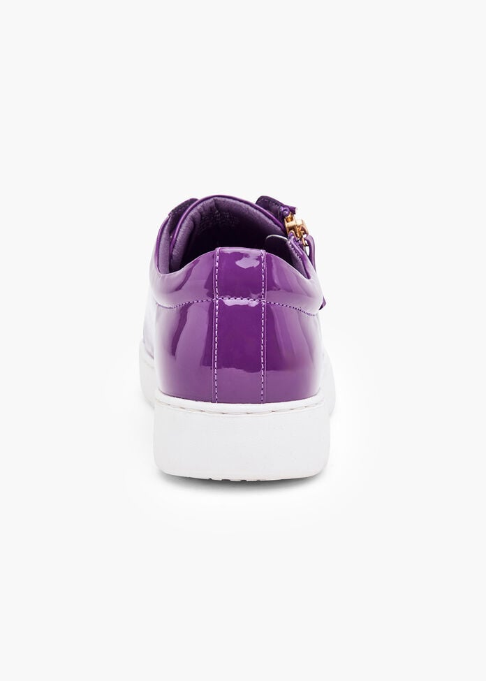 Shop Purple Patent Side Zip Sneakers Comfortable Shoes Taking