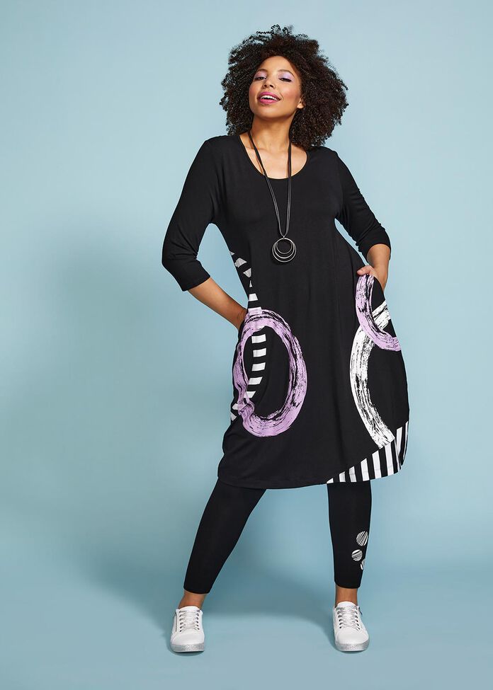 Natural In Line 3/4 Slv Dress, , hi-res