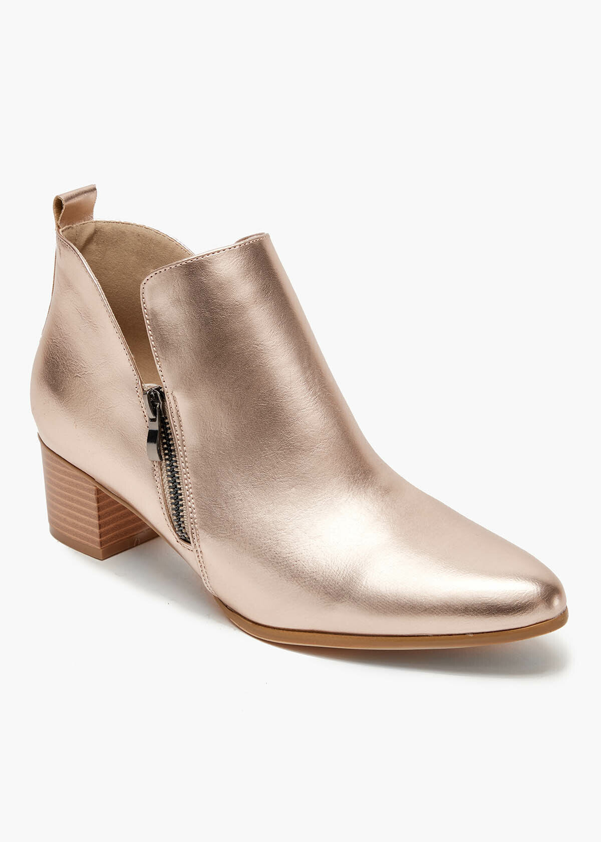 Metallic Gold Zip Boot