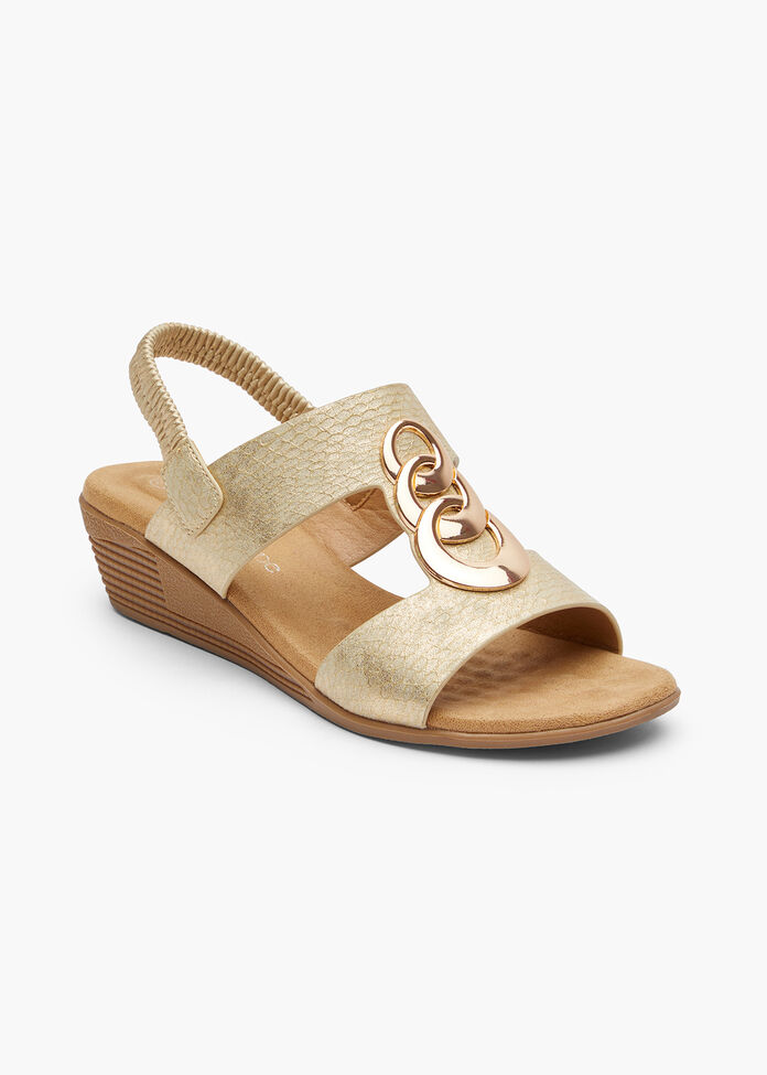 Triple Ring Wedge Sandal, , hi-res