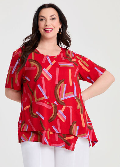Plus Size Natural Novo Abstract Tunic