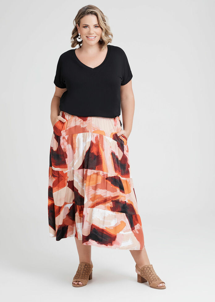 Natural Coast Drift Skirt in Print, Sizes 12-30 | Taking Shape NZ