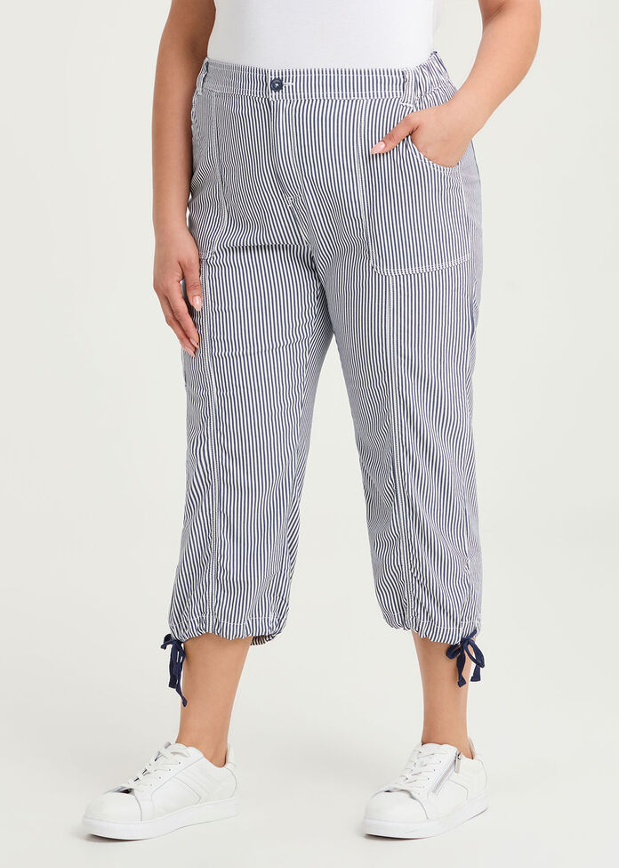 Castaway Stripe Cargo Crop Pant, , hi-res